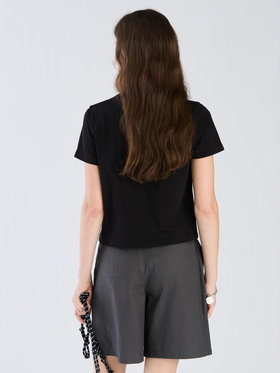 To b. by agnès b. 【Outlet】ロゴ オーガニックコットン 半袖 Tシャツ ブラック