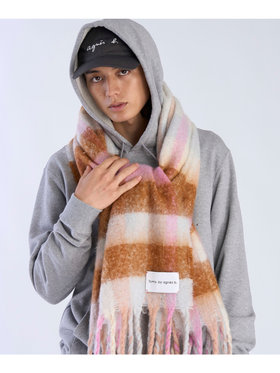 To b. by agnès b. 【Outlet】チェックワイドマフラー ブラウン