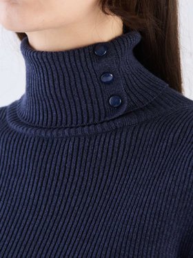 To b. by agnès b. タートルネック ニット プルオーバー ネイビー