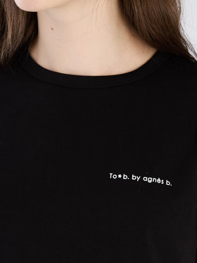 To b. by agnès b. 【Outlet】ロゴ オーガニックコットン 半袖 Tシャツ ブラック