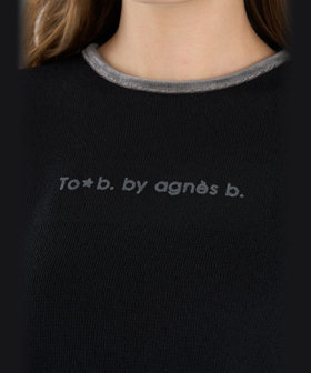 To b. by agnès b. ロゴ ワッフルTシャツ ブラック