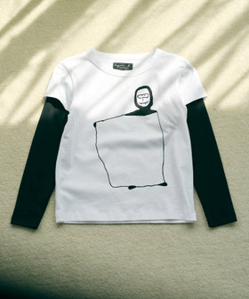 ENFANT ユニセックス キッズ コットン 長袖 アーティストTシャツ "Leon Maret" ホワイト