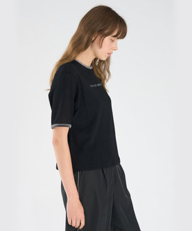 To b. by agnès b. ロゴ ワッフルTシャツ ブラック