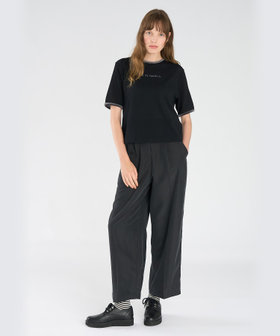 To b. by agnès b. ロゴ ワッフルTシャツ ブラック