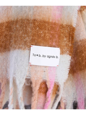 To b. by agnès b. 【Outlet】チェックワイドマフラー ブラウン