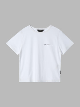 To b. by agnès b. 【Outlet】ロゴ オーガニックコットン 半袖 Tシャツ ホワイト