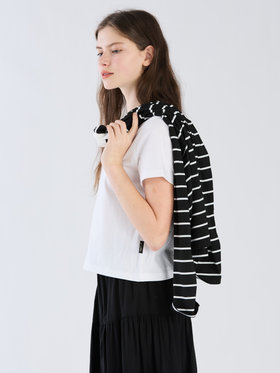 To b. by agnès b. 【Outlet】ロゴ オーガニックコットン 半袖 Tシャツ ホワイト