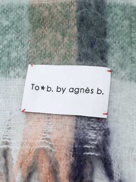 To b. by agnès b. 【Outlet】チェックワイドマフラー グリーン
