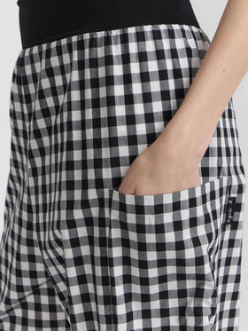 FEMME ウィメンズ ギンガムチェック コットン ワイドパンツ ”Matis” ブラック