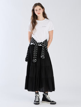 To b. by agnès b. 【Outlet】ロゴ オーガニックコットン 半袖 Tシャツ ホワイト