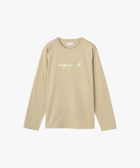 HOMME メンズ メンズ ロゴ プリント 長袖 Tシャツ "New Coulos" ブラウン