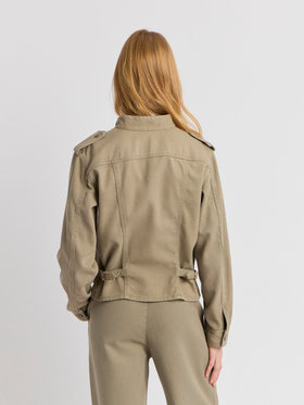 FEMME ウィメンズ コットンギャバジン スタンドカラー ショートジャケット ”Bridgette” ブラウン系その他