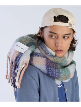 To b. by agnès b. 【Outlet】チェックワイドマフラー グリーン