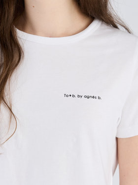 To b. by agnès b. 【Outlet】ロゴ オーガニックコットン 半袖 Tシャツ ホワイト