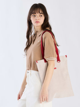 To b. by agnès b. コットン 半袖 ニット ポロ ベージュ