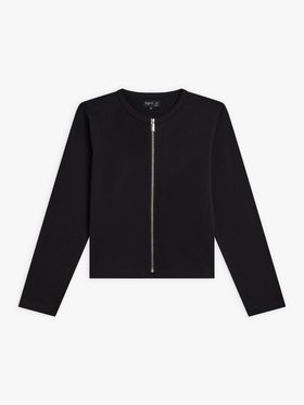 FEMME ウィメンズ コットン 長袖 カーディガン ”Zip” ブラック