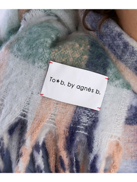 To b. by agnès b. 【Outlet】チェックワイドマフラー グリーン