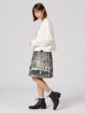 FEMME ウィメンズ WEB限定 ロゴ コットン 長袖 カーディガンプレッション ホワイト