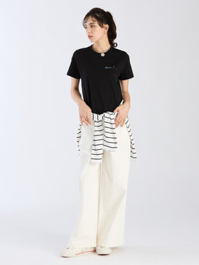 To b. by agnès b. 【Outlet】プリント オーガニックコットン 半袖 Tシャツ "Bravo!" ブラック