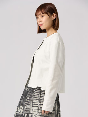 FEMME ウィメンズ WEB限定 ロゴ コットン 長袖 カーディガンプレッション ホワイト