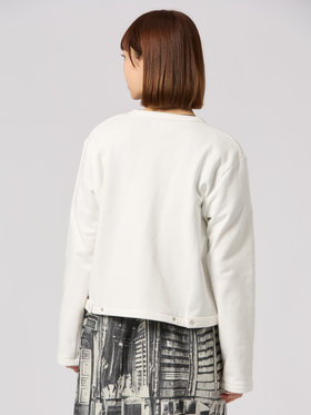 FEMME ウィメンズ WEB限定 ロゴ コットン 長袖 カーディガンプレッション ホワイト