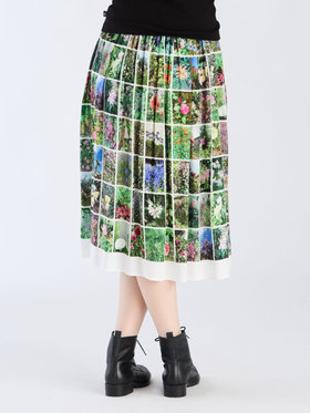 FEMME ウィメンズ 【Outlet】フォトプリント ギャザー ロングスカート "Instagram fleurs" マルチ