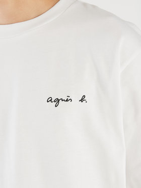 HOMME メンズ メンズ ロゴ 刺繍 コットン 半袖 Tシャツ "Christof" ホワイト