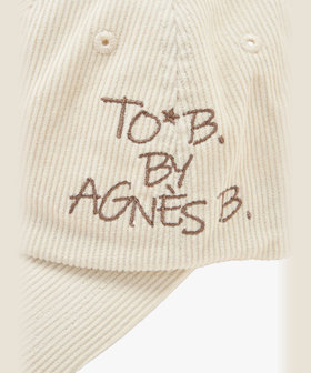 To b. by agnès b. コーデュロイ ロゴ キャップ ホワイト