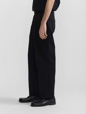 HOMME メンズ メンズ コットン ギャバジン パンツ ブラック