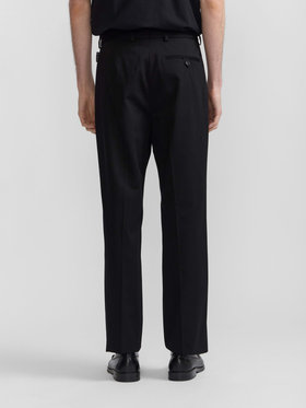 HOMME メンズ メンズ コットン ギャバジン パンツ ブラック