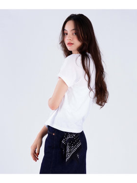 To b. by agnès b. 【Outlet】プリント オーガニックコットン 半袖 Tシャツ "Bravo!" ホワイト