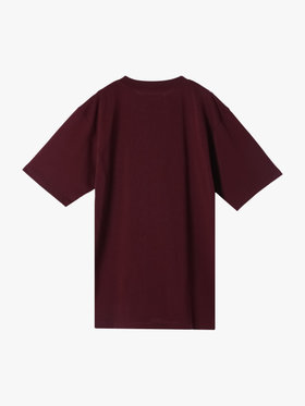 HOMME メンズ 【Outlet】メンズ ロゴ 刺繍 コットン 半袖 Tシャツ "Christof" ボルドー