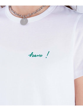 To b. by agnès b. 【Outlet】プリント オーガニックコットン 半袖 Tシャツ "Bravo!" ホワイト