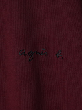 HOMME メンズ 【Outlet】メンズ ロゴ 刺繍 コットン 半袖 Tシャツ "Christof" ボルドー