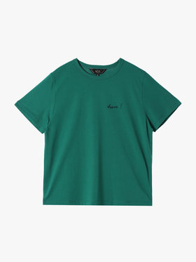 To b. by agnès b. 【Outlet】プリント オーガニックコットン 半袖 Tシャツ "Bravo!" グリーン