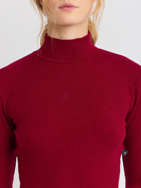 FEMME ウィメンズ 【Outlet】ハイネック 長袖 Tシャツ "Vian" ボルドー