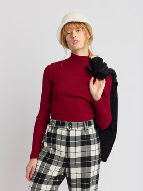 FEMME ウィメンズ 【Outlet】ハイネック 長袖 Tシャツ "Vian" ボルドー