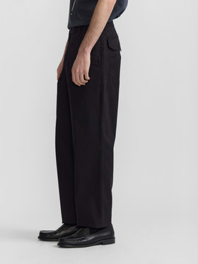 HOMME メンズ メンズ コットン ギャバジン ストレート パンツ ”Antton” ブラック