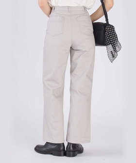 To b. by agnès b. コットン デニム ストレート ワイドパンツ ライトグレー