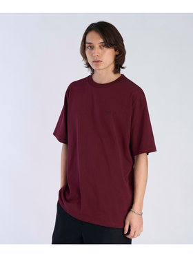 HOMME メンズ 【Outlet】メンズ ロゴ 刺繍 コットン 半袖 Tシャツ "Christof" ボルドー