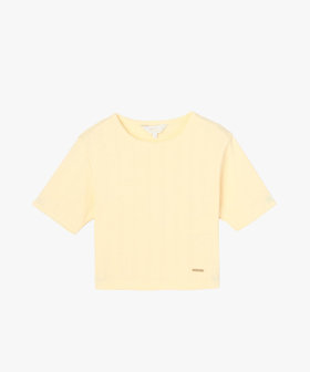 To b. by agnès b. アイレット コットン ジャージー コンパクト 半袖 Tシャツ イエロー