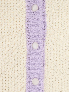 To b. by agnès b. バイカラー ニット カーディガン オフホワイト