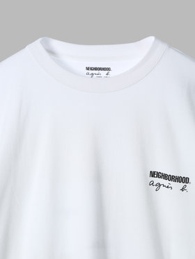 HOMME メンズ agnes b. x NH クルーネック 長袖 Tシャツ ホワイト