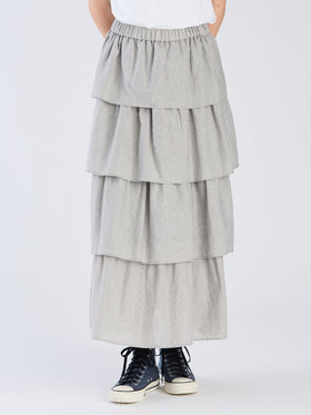 To b. by agnès b. 【Outlet】フォーフレアティアードスカート ブラック