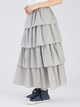 To b. by agnès b. 【Outlet】フォーフレアティアードスカート ブラック