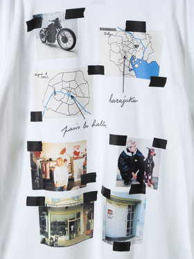 HOMME メンズ agnes b. x NH クルーネック 長袖 Tシャツ ホワイト