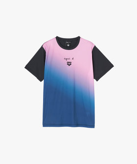 アニエスベー agnes b. Tシャツ カットソー L ピンク 白 agnes b.（アニエスベー） tシャツ × HH L/S Marine Border Tee