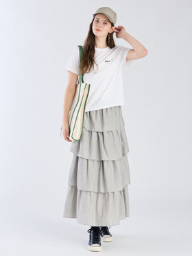 To b. by agnès b. 【Outlet】フォーフレアティアードスカート ブラック