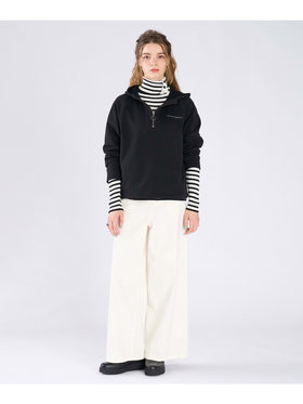 To b. by agnès b. コットン ハーフジップ スウェットフーディー ブラック