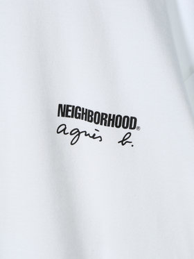 HOMME メンズ agnes b. x NH クルーネック 長袖 Tシャツ ホワイト